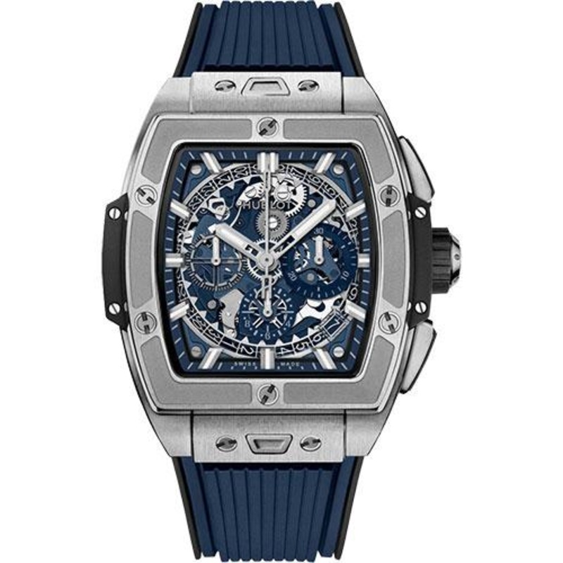 Hublot Spirit of Big Bang Titanium Blue Watch – 42 mm – Sapphire Dial – Blue Rubber Strap-642.NX.7170.RX
