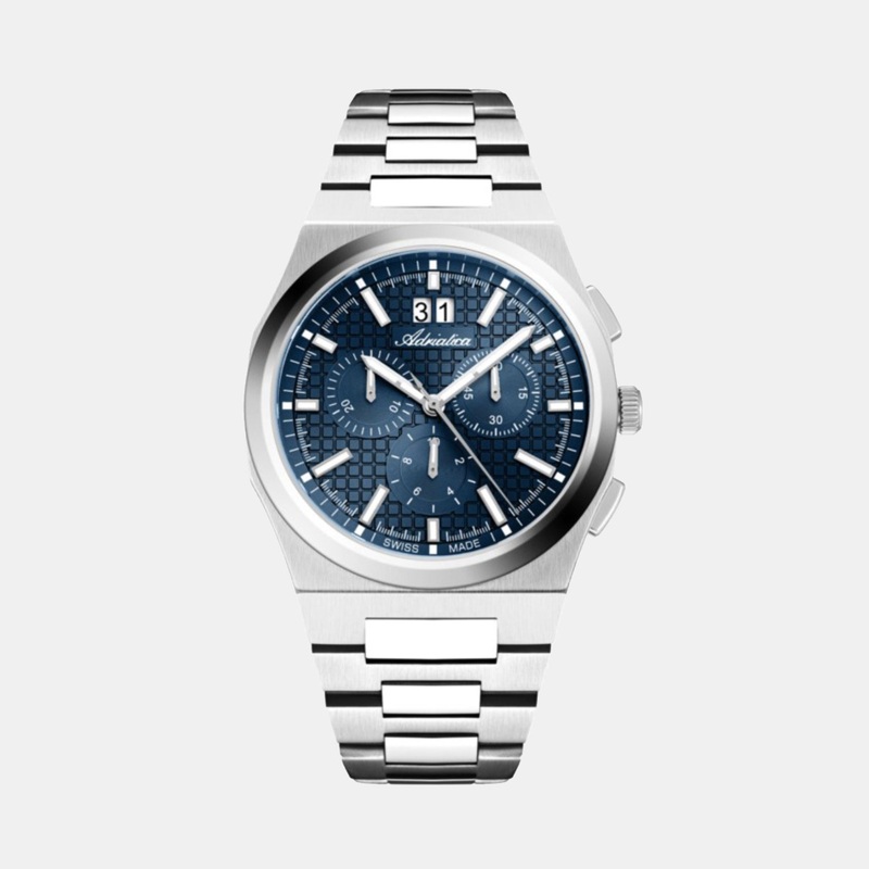Adriatica Men Quartz Blue Dial Chronograph Stainless Steel Watch A8326.5115CH