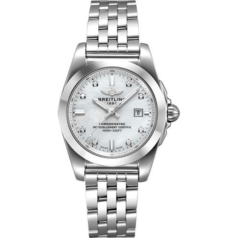 Breitling Galactic 29 Sleek Watch – Steel – Pearl Diamond Dial – Steel Bracelet – W72348121A2A1