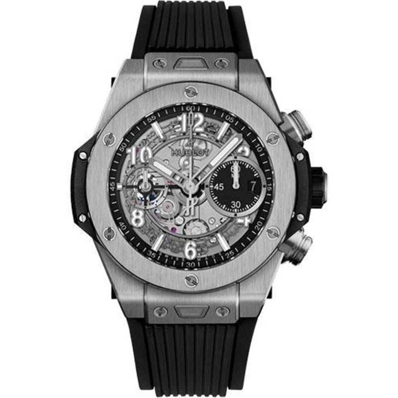 Hublot Big Bang Unico Titanium Watch – 42 mm – Black Skeleton Dial – Black Lined Rubber Strap-441.NX.1171.RX