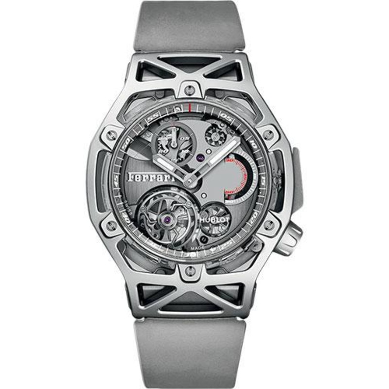 Hublot Novelties Techframe Ferrari Tourbillon Chronograph Sapphire White Gold Limited Edition of 70 Watch-408.JW.0123.RX