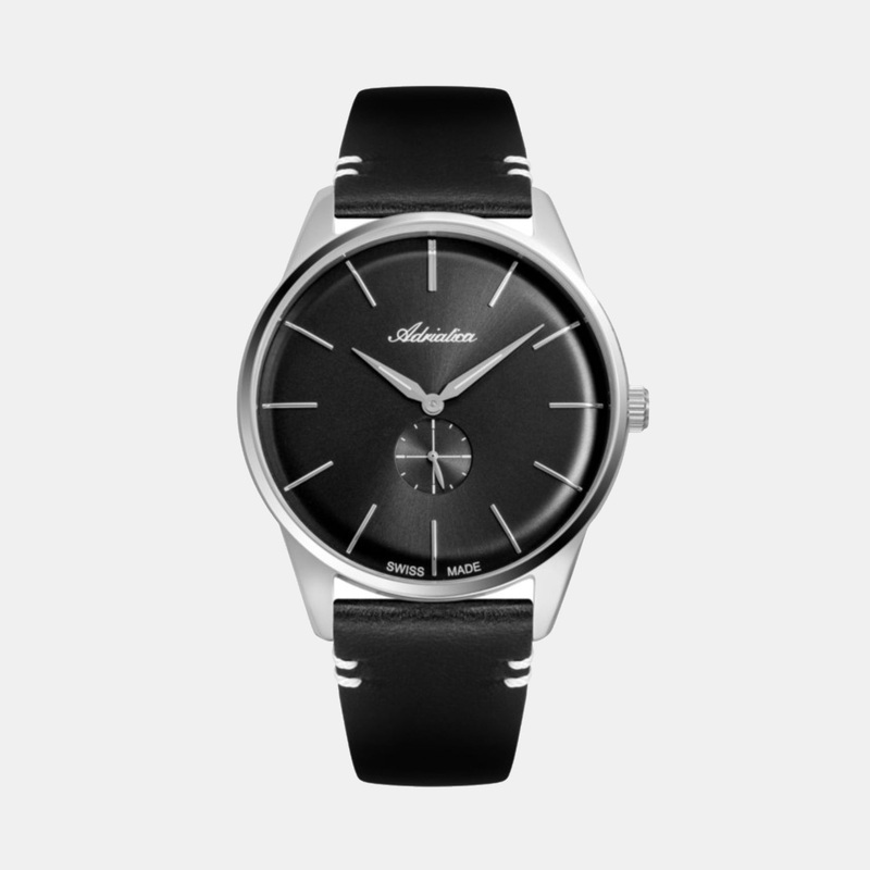 Adriatica Men Quartz Gun Dial Analog Leather Watch A8264.5216Q