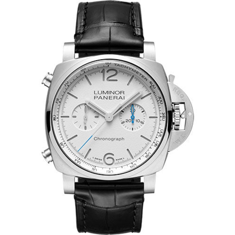 Panerai Luminor Chrono – 44mm Brushed Steel Case – White Dial – PAM01218