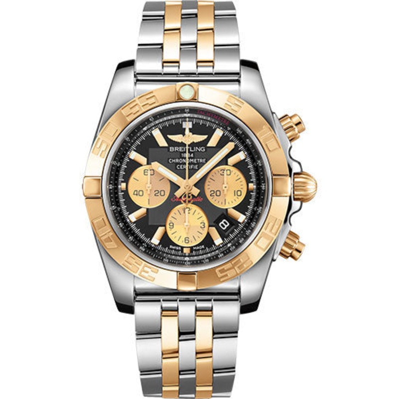 Breitling Chronomat 44 Watch – Steel & Gold – Onyx Black Dial – Steel And Gold Bracelet – CB0110121B1C1