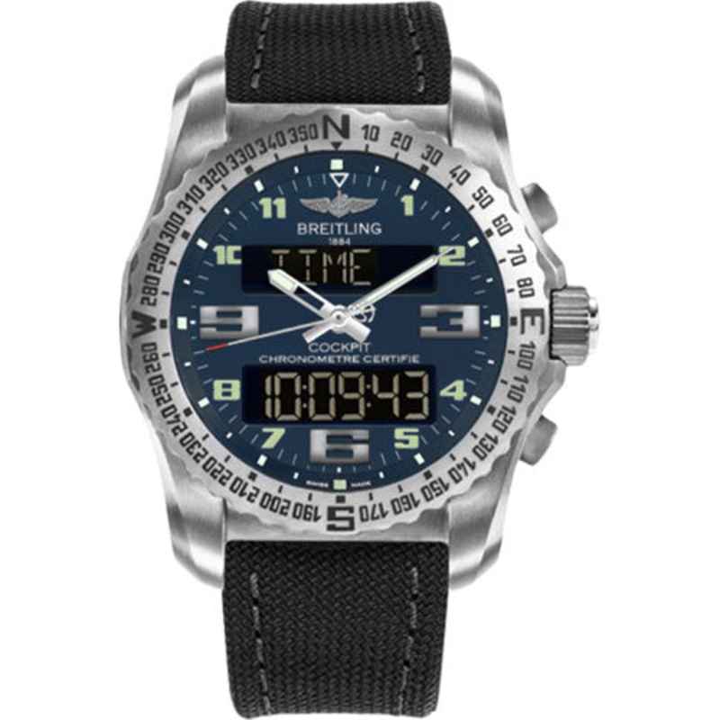 Breitling Cockpit B50 Watch – 46mm Titanium Case – Air Force Blue Dial – Anthracite Military Strap – EB501019/C904/100W/A20BASA.1