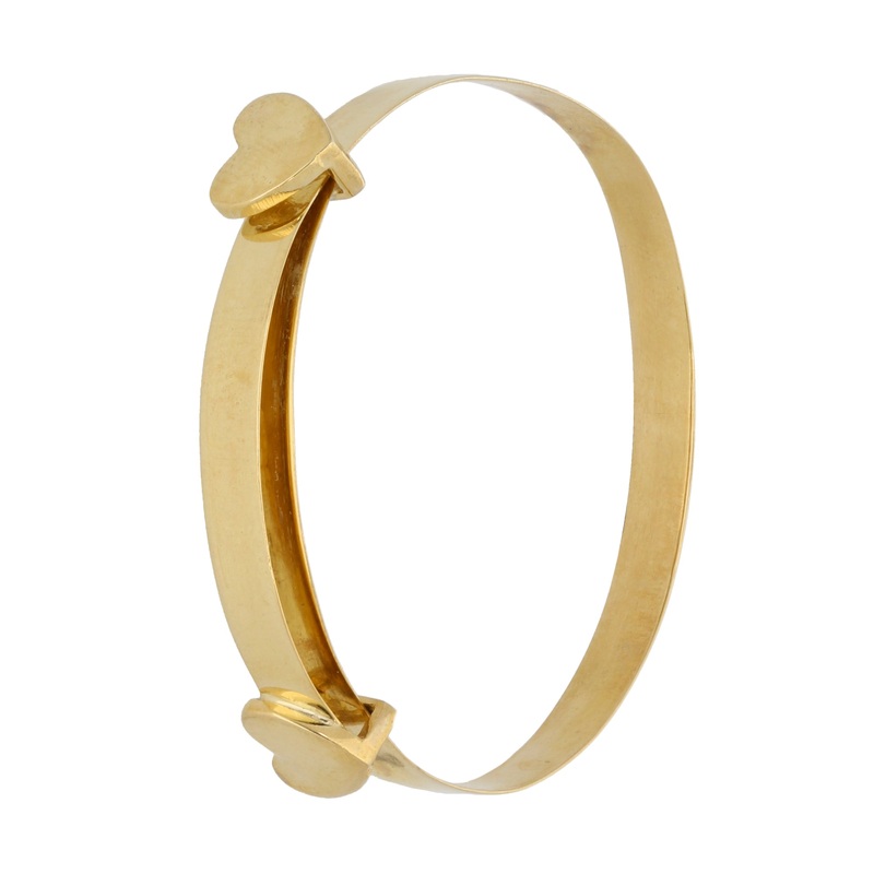 New 9ct Gold Double Heart Expandable Baby/Kid’s Bangle
