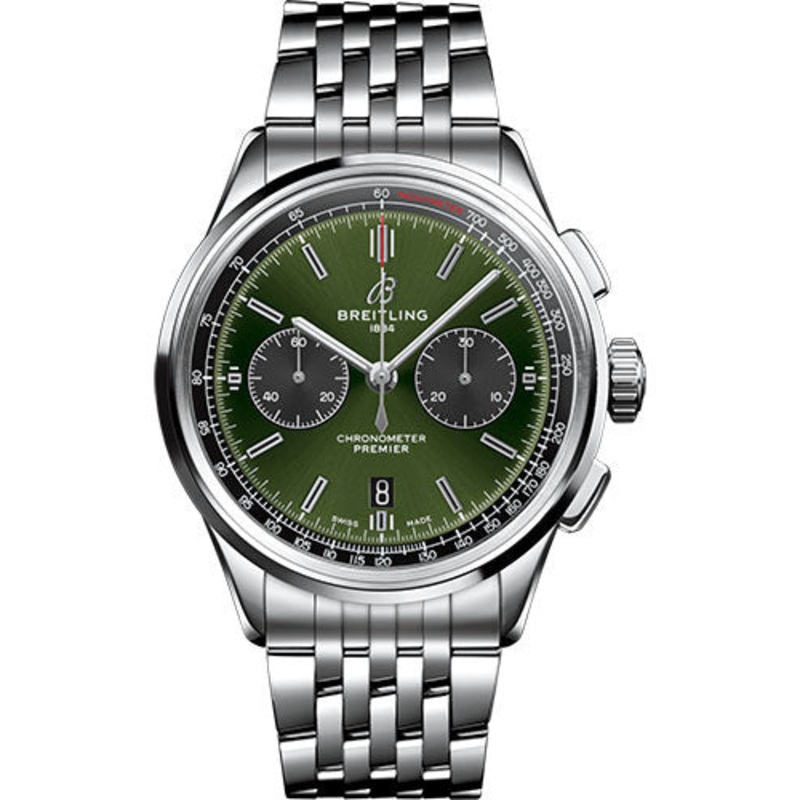 Breitling Premier B01 Chronograph Bentley Watch – 42mm Steel Case – Green Dial – Steel Bracelet – AB0118A11L1A1