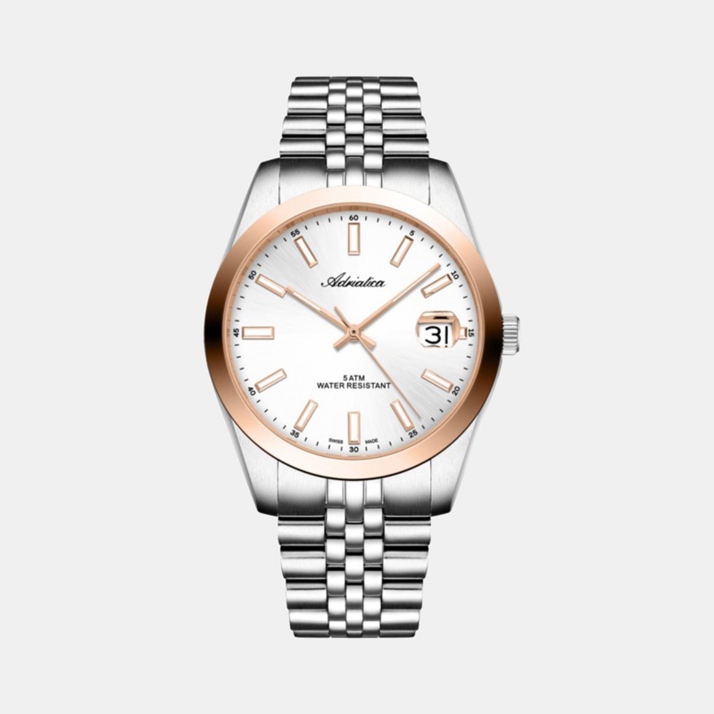 Adriatica Men Quartz Rose Gold Dial Analog Stainless Steel Watch A1299.R113Q