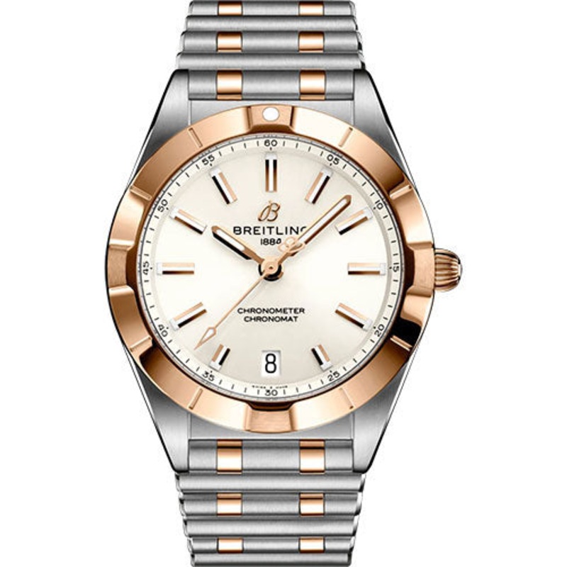 Breitling Chronomat 32 Watch – Steel and 18K Red Gold – White Dial – Metal Bracelet – U77310101A1U1