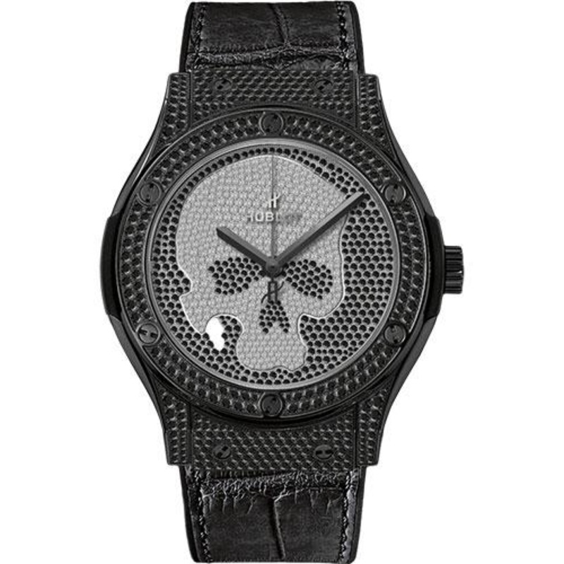 Hublot Classic Fusion Skull Black Full Pave Watch-511.ND.9100.LR.1700.SKULL