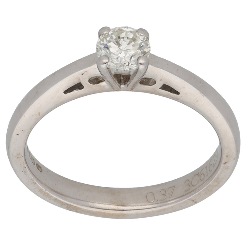 18ct White Gold 0.37ct Diamond Solitaire Ring Size L