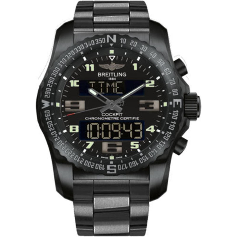 Breitling Cockpit B50 Watch – 46mm Black Titanium Case – Volcano Black Dial – Black Titanium Professional III Bracelet – VB501022/BD41/176V