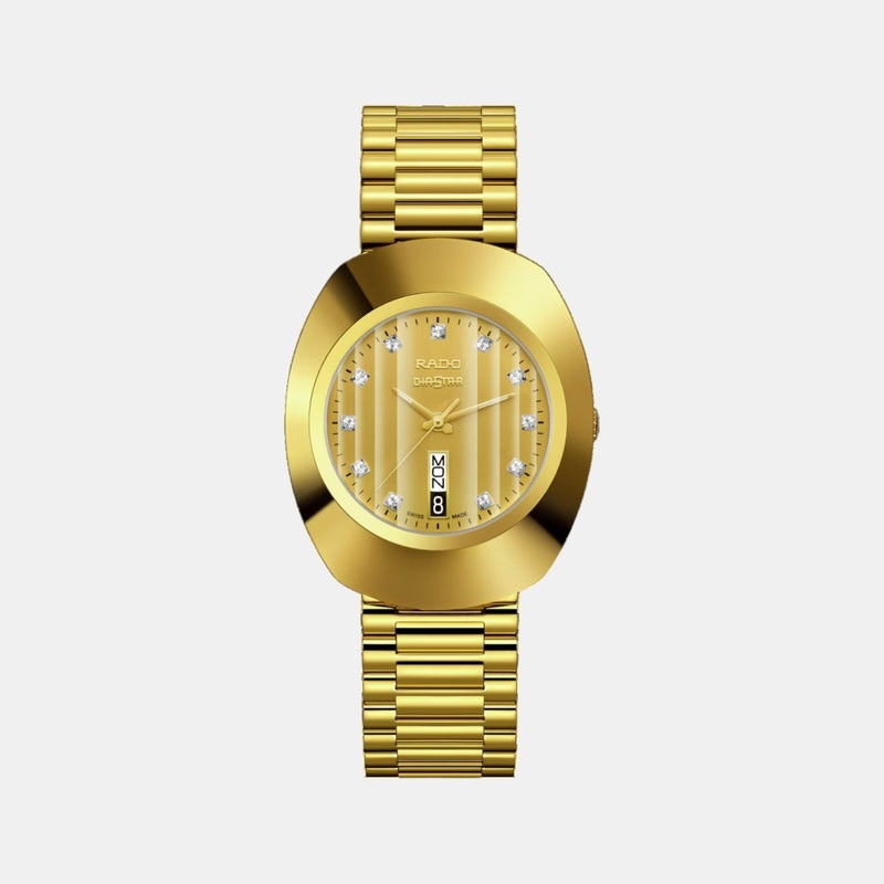 Rado Diastar Men Quartz Champagne Dial Analog Stainless Steel Watch R12304303