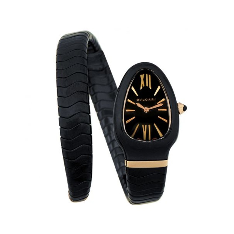 Serpenti Spiga Quartz Black Dial Ladies Watch